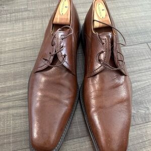 D&G Brown Leather Oxfords Sleek Design Polished Finish